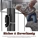 XINZI 80cm Höhe Hundelaufställe Freilaufgehege Welpenlaufstall mit Türen & Erdanker Modular Hundezaun Metall Welpengitter Garten Tierlaufstall für Außen- und Innenbereich (8 Elemente)
