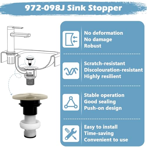 Image of 972-098J Plumbing-Equipment Brushed Nickel Drain Sink Stopper