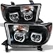 For Toyota Tundra Pickup Black Exclusive Halo Projector Ultra Bright SMD DRL LED Headlights Lamps