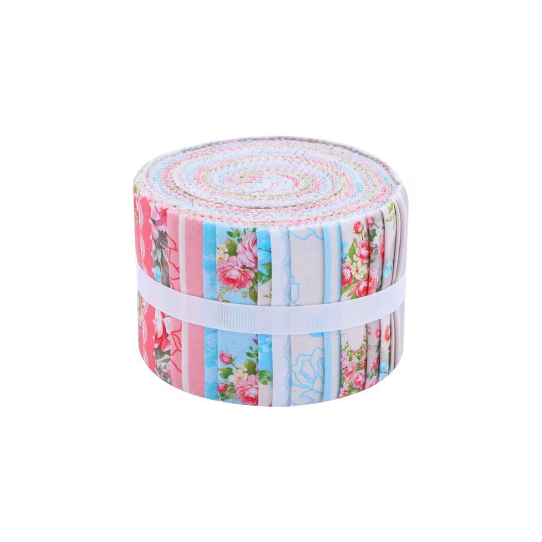 Craftsfabrics Spring Blossom 20Pcs 2.5"X44" Wide 100% Cotton Jelly Roll For Quilting, Scrapbooking, Sewing, Arts & Crafts, Patchwork