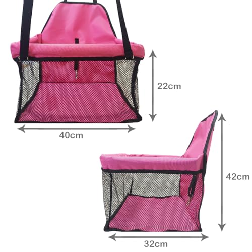 Cadeirinha Assento Cesto Transporte Pet Carro Passeio Cães Gatos (Rosa)