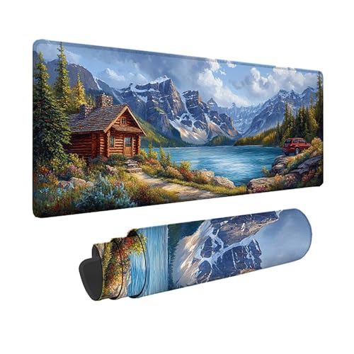Tapis de souris XXL blanc 80x40cm sous main grand format imperméable gamer
