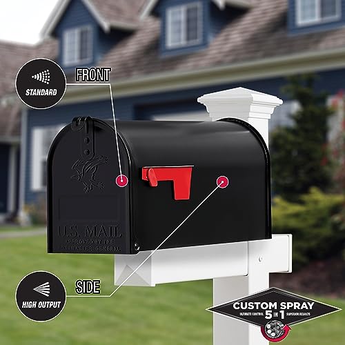 Image of Rust-Oleum Stops Rust Custom 5-in-1 Spray Paint, Gloss Black | Rust Preventive Protective Enamel, Multi Surface (Metal, Wood and More), Adjustable Dial for Better Control, Fast Dry, 6 Pack