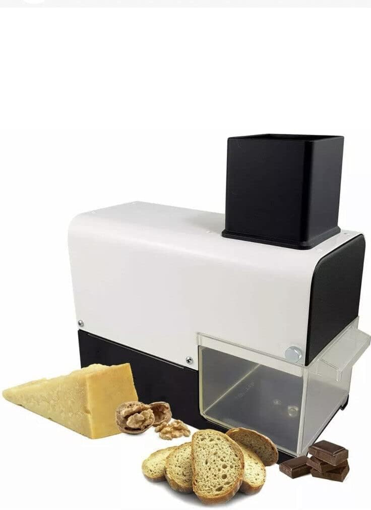 Montini Grattugia Elettrica professionale MARTINA serie OM-2925 con rullo in acciaio professionale estraibile - 200 w - Lubrificata a secco - formaggio, pane, cioccolato, frutta secca (BIANCO)
