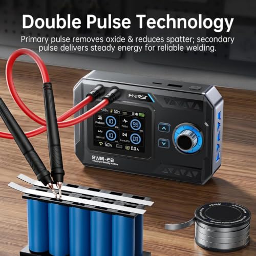 Image of FNRSI SWM-20 1200A Battery Spot Welder | Dual Pulse Portable Welding Machine | 2.4 inch TFT Display | 5000mAh Rechargeable Battery | 0.1-0.2mm Nickel Strip Welding for 18650 Lithium Battery Pack Building