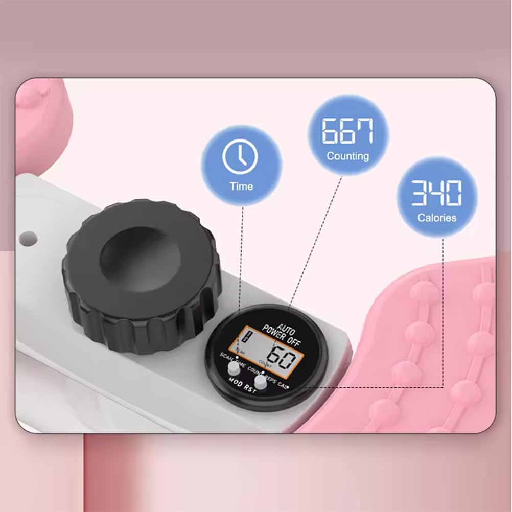 Waist Twister Machine, Pilates Twister with Digital Display, Adjustable Exercise Twist Board for Women Men, Home Noiseless Abs Waist Training Exercise Equipment with Resistance Bands