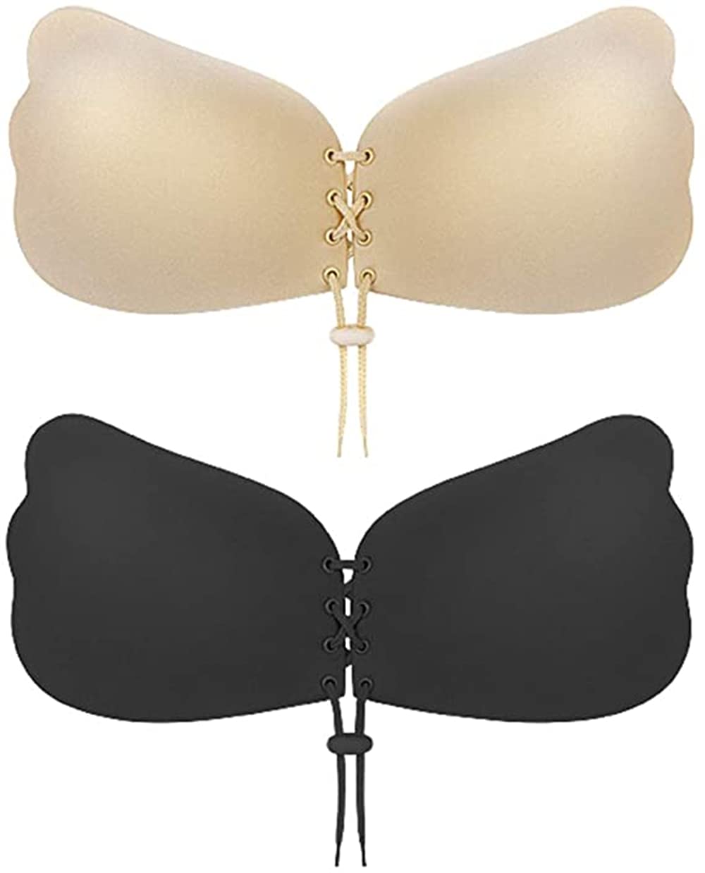 Sponsored Ad – Adhesive Bra Push Up Deep U-Shaped Plunge Sticky Bra Silicone Invisible Bra Strapless Bras Backless Breast Lifting Dress Bra