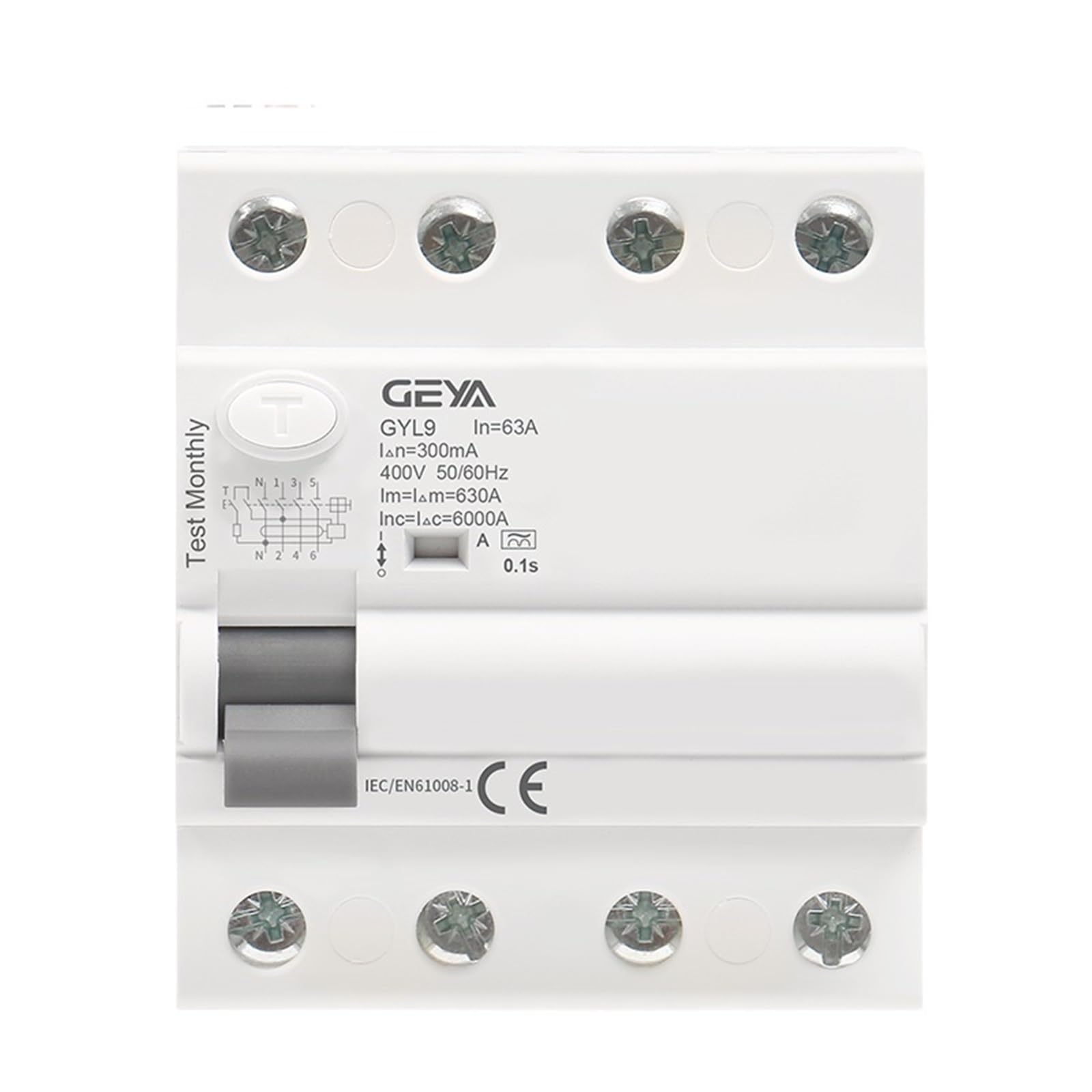 ELCB Type A 3P+N 40A disjoncteur différentiel électromagnétique 300mA