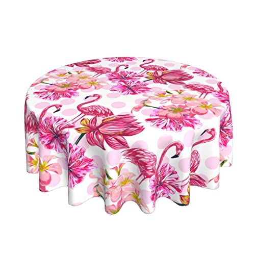 Pink Flamingos Round Tablecloth Washable Reusable Decoration Table Cover For Kitchen Party 60" #TOP9