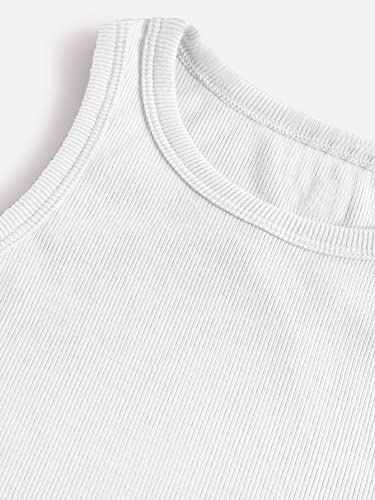 Image of Milumia Girl's 2 Pack Ribbed Knit Sleeveless Round Neck Casual Baisc Crop Tank Top