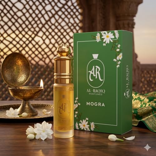 Image of Mogra Attar, Jasmine & Creamy Fragrance Unisex Non-Alcoholic Long Lasting Attar for Men & Women - 6Ml