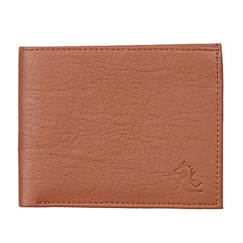 Image of KARA Tan Men's Faux Leather Wallet - Bifold Wallet for Men with De-Attachable Card Holder Sleeves
