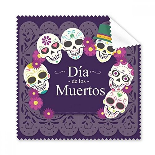 Chiffon de nettoyage pour lunettes Jour des Morts Mexique tissu écran 5pcs