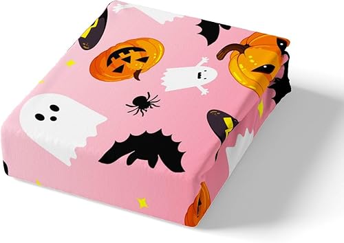 Miniatura 5 de Manfei Juego de funda de edredón de Halloween, tamaño individual, juego de ropa de cama de fantasmas y calabaza farol de 2 piezas para niños y