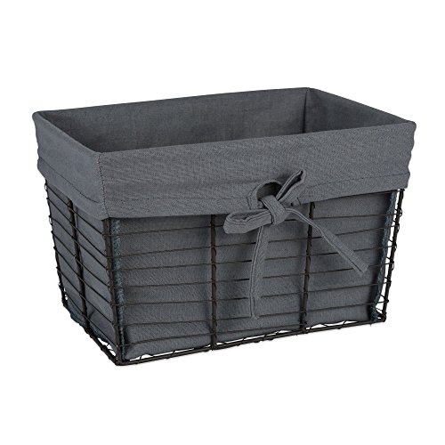 Dii Farmhouse Chicken Wire Storage Baskets With Liner, Medium, Vintage Grey, 11X7.88X7", 2 Piece #TOP1