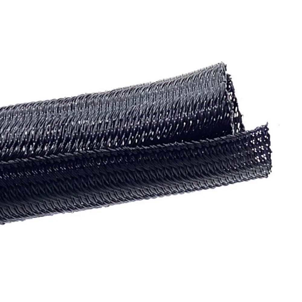 Manica intrecciata in fibra di vetro, Gestione intrecciata in poliestere autochiuso, organizzatore di avvolgimenti cavi for tubi divisi con telaio flessibile 1 pz(13MMx50METERS)