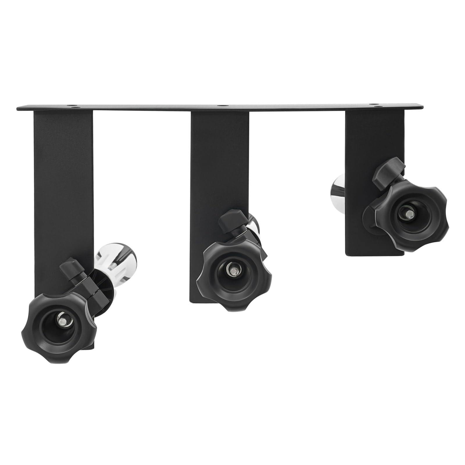 Fotografía 3 rodillos Montaje pared Sistema de Soporte Manual Fondo Sobre Rodillos, Soporte para Colgar Fondos Fotografía: (2) Gancho triple (6) Varillas de Extensión (3) Cadenas, Capacidad carga 8 kg
