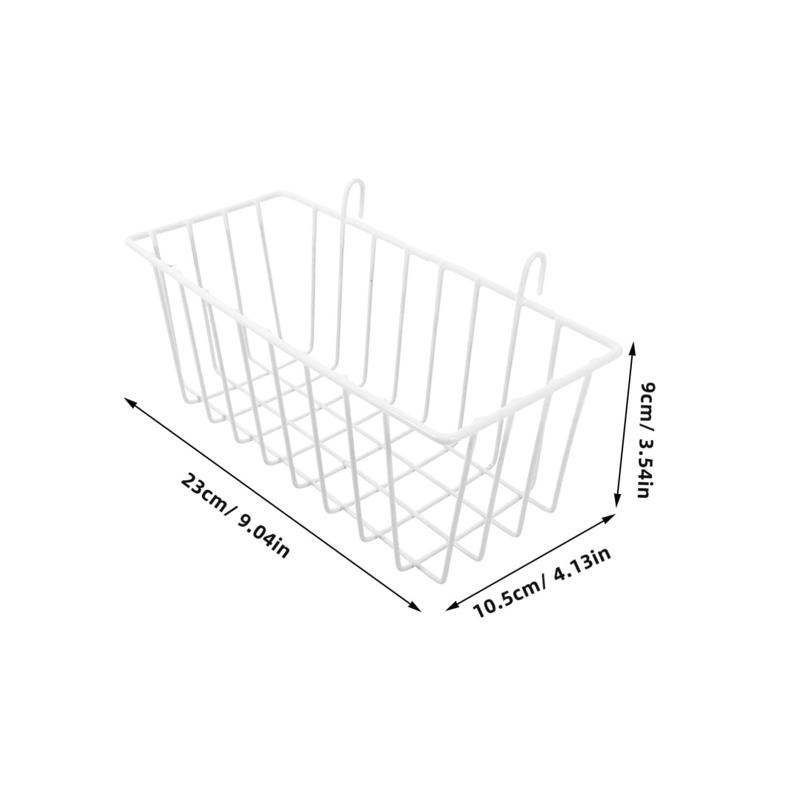 Healifty Hanging Storage Basket Sturdy Wire Organizer for Wall Panel Multi Purpose Sundries Holder Water Resistant Design for Bathroom and Kitchen Use