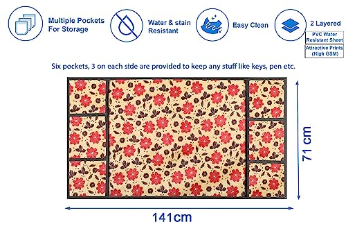 Image of Stylista Refridgerator top Cover Suitable for Samsung RS76CG8003S9HL, 653 Liter Fridge, Dimension (WXD) 71x141 CM, Sprig Pattern Multicolor