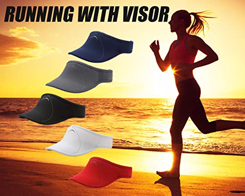 USHAKE Sun Visor Hat - Ultimate Protection and Comfort for Outdoor Activities - Golf Running Jogging Tennis Hiking Dark Grey