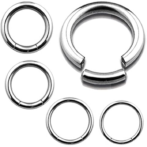 Nipple Ring Segment Captive Bead Body Jewelry Pair 14 Gauge 1/2'' Sold as Pair Cover