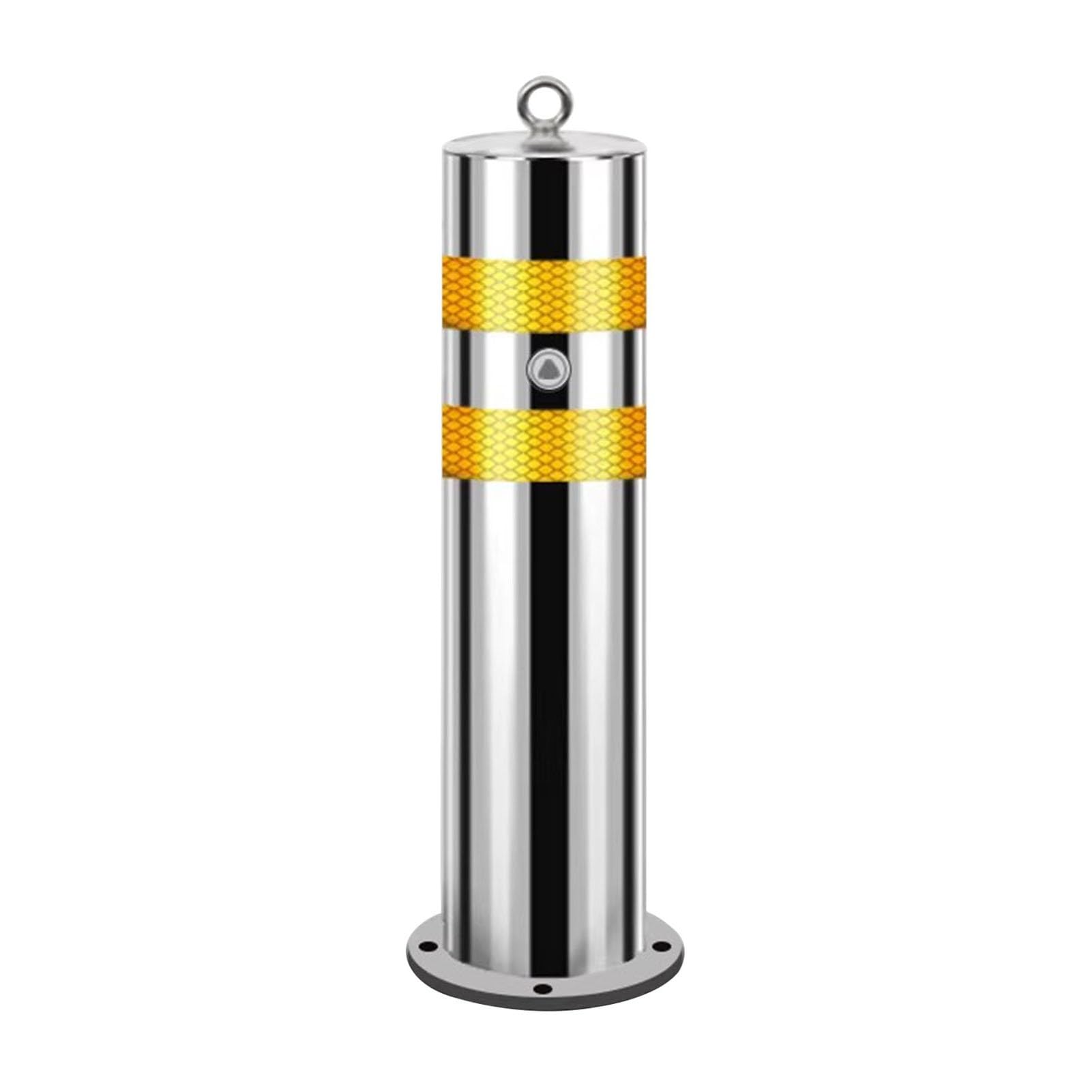Outdoor Stainless Steel Safety Bollard Post With Internal Locks Removable Traffic Safety Barrier Bollards For Driveways Parking Lots(1pack,23.7x4.5in)