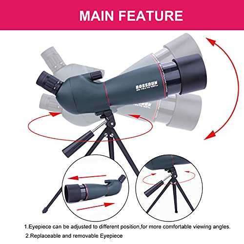25-75x70 Spektive mit Stativ, Zoom Wasserdichtes BAK4 Prisma-Monokular-Teleskop für Vogelbeobachtung, Zielschießen… – Bild 5