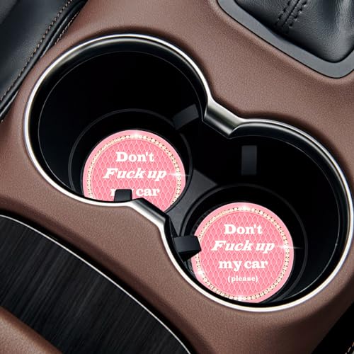 4 PCS Porta Vasos con Strass para Carro Rosa miniatura 4