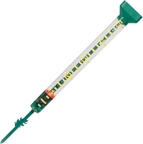 A.M. Leonard Medidor de lluvia jumbo, verde, lectura desde 50 pies de distancia