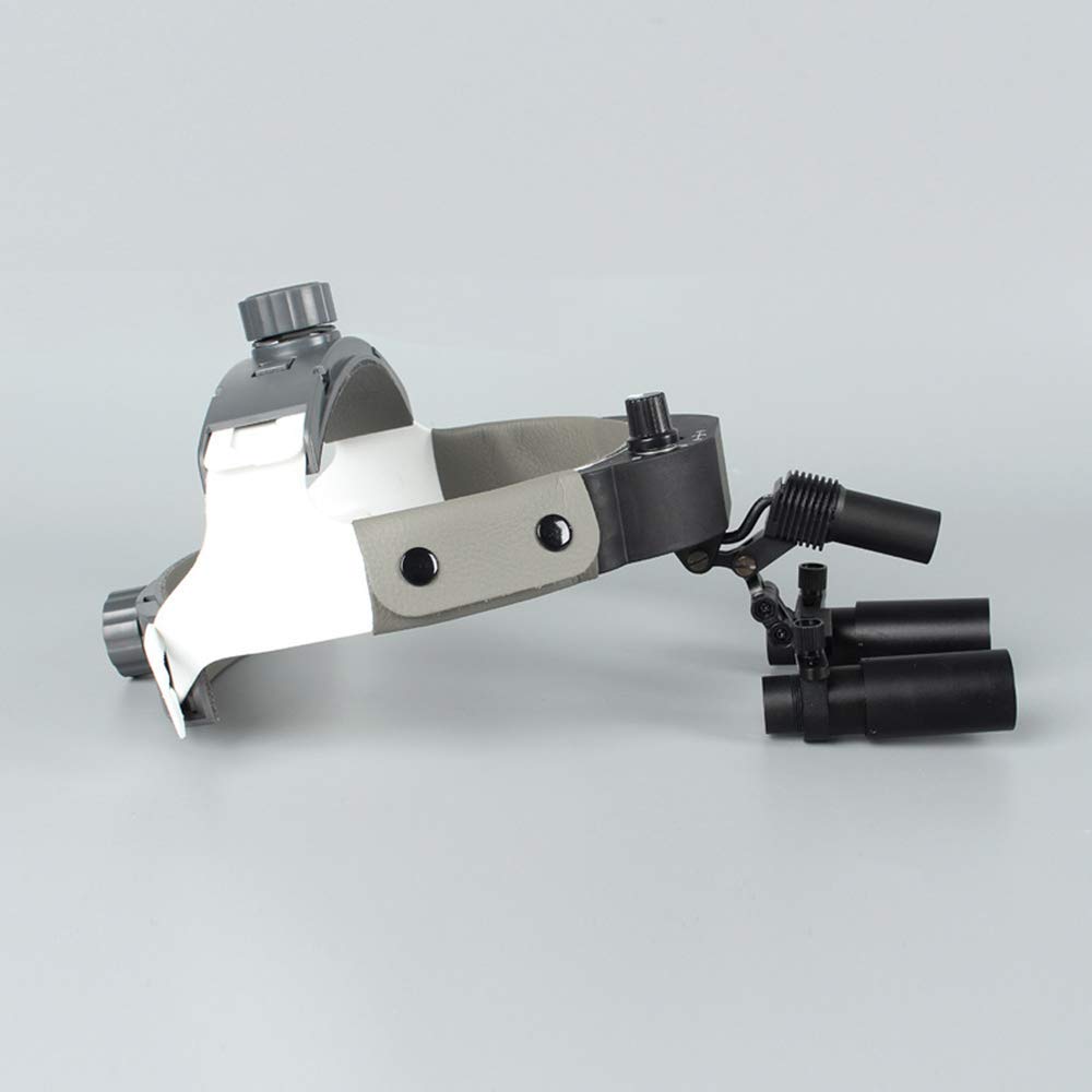 Lupas Binoculares 6X con Diadema De Cuero Y Linterna Frontal Led De 3W, Aumento De 420 Mm De Distancia De Trabajo.