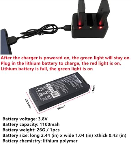 Miniatura 3 de Accesorios 2 unids 3.8 V 1100 mAh batería de litio con cargador 3 en 1 para DJI teledirigido Drone