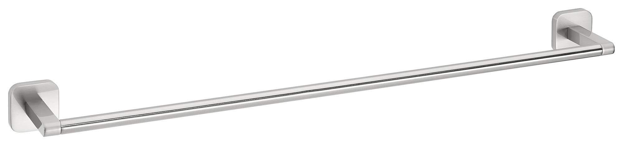 Tesa Uk Silver Tesa® Esteetic Single Towel Rail - Self-Adhesive Towel Bar In Stainless-Steel Design - Wall-Mounted Towel Holder - Waterproof, Incl. Power.kit Adhesive Solution - 91 Mm X 630 Mm X 50 Mm