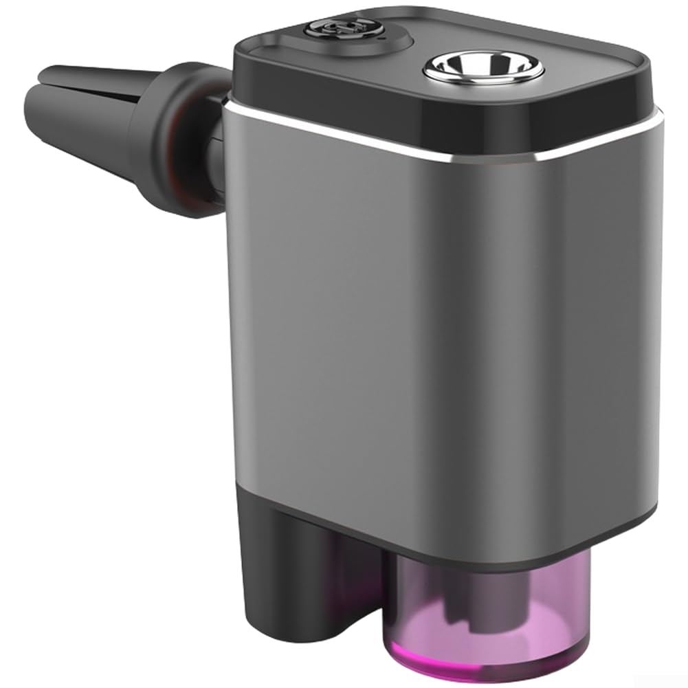 Elektryczny dyfuzor do aromaterapii z mgłą o wysokiej częstotliwości – 3 tryby Smart Start, Stop, wentylacja, metalowa obudowa, czarny (szary)