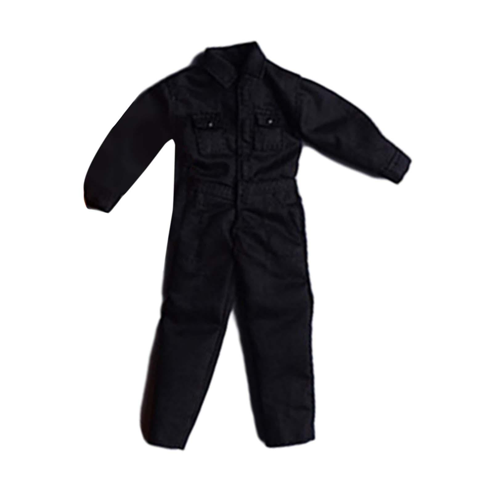 STYLEHEAVEN 1/12 Scale Action Figure Clothes Men Jumpsuit Doll Clothes for 6" Male Dolls Black
