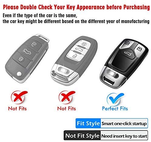 Tukellen for Audi Key Fob Cover with Keychain, Special Soft TPU Key Case Cover Protector Compatible with Audi A4 Q7 Q5 TT A3 A6 SQ5 SQ7 R8 S5 Smart Key(Rose Gold)