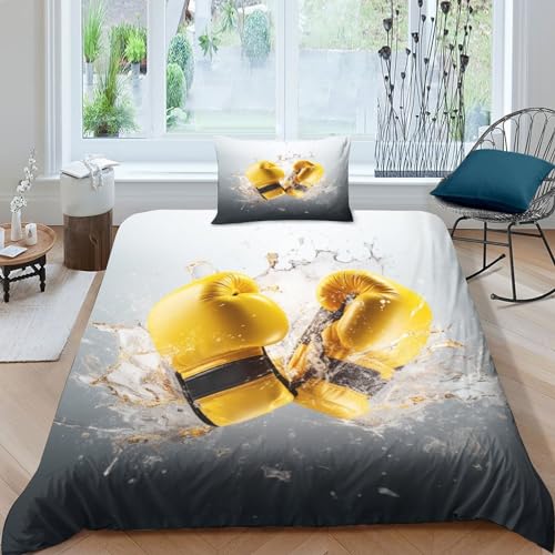 Housse de couette 135x200 cm avec taies d'oreiller lit simple boxe - 2