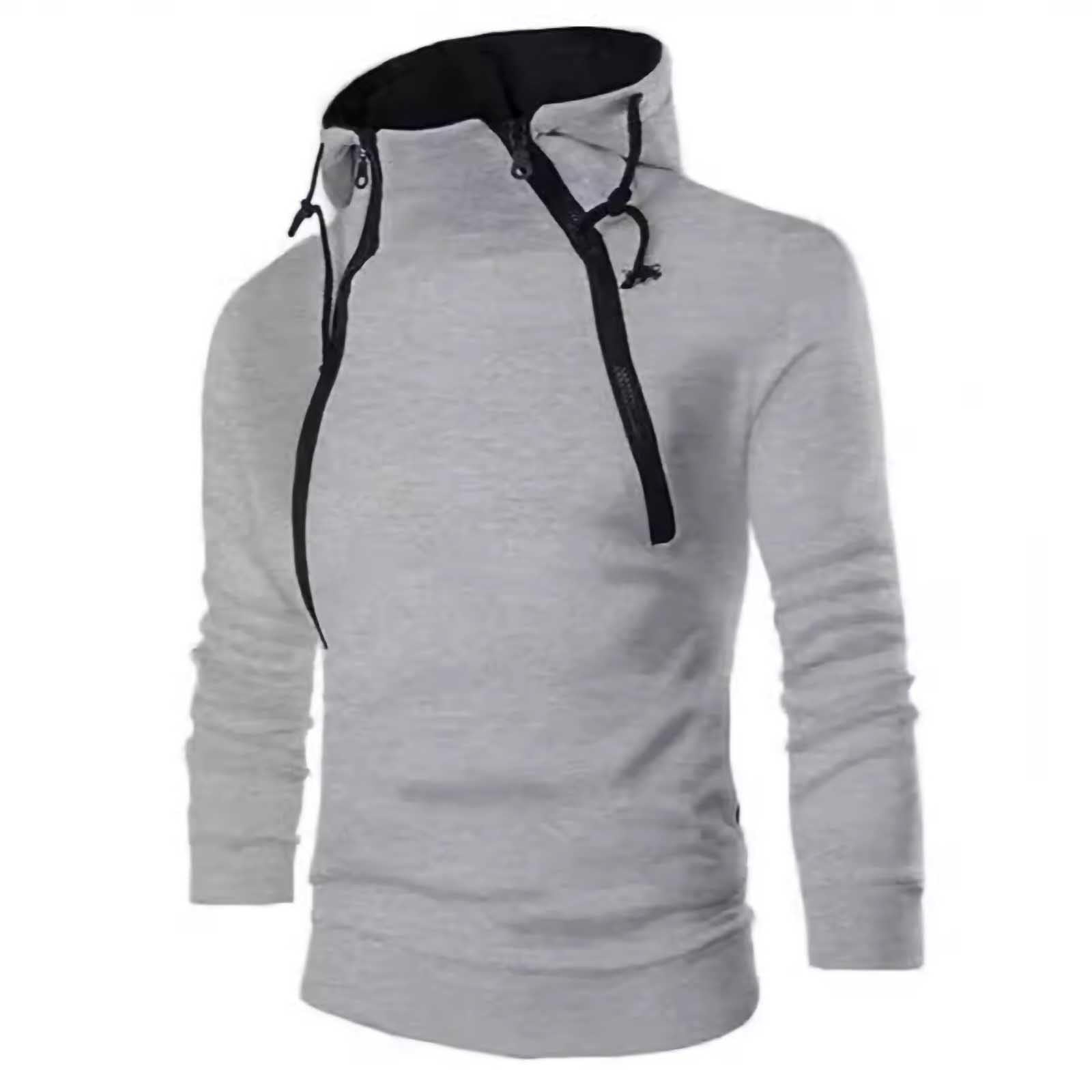 Sweat à Capuche Homme, Fermeture Zippée, Color Block, Manches Longues