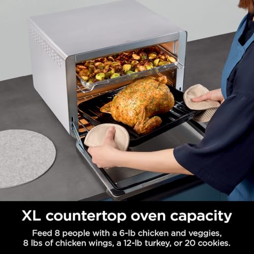 Ninja Air Fryer & Toaster Oven + ProChef Wireless Probe, Prestige Smart XL Air Fryer, Grill, with Probe Bluetooth App Connection, Waterproof, US Only