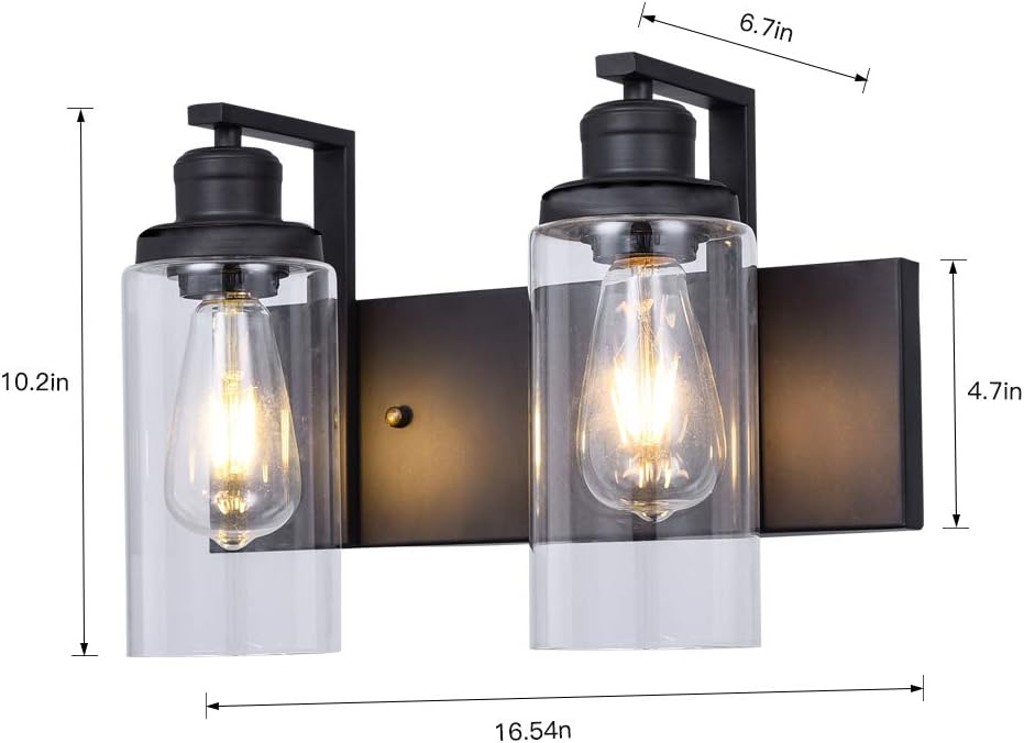 Amаzіng 🔥 SEEBLEN 2-Light Wall Sconces Clear Class Wall Lamp Shades Vanity Light and Wall Light Fixtures for Living Room Bedroom Island Kitchen Bathroom Mirror cabinets Make-up and Dressing Room Wall Lighting Blасk Frіdау 🔥 SEEBLEN 2-Light Wall Sconces Clear Class Wall Lamp Shades Vanity Light and Wall Light Fixtures for Living Room Bedroom Island Kitchen Bathroom Mirror cabinets Make-up and Dressing Room Wall Lighting