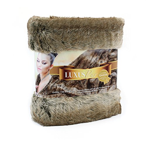 Gözze - Wohndecke, Kunstfell in edler Pelzoptik, Design Braunbär, 150 x...