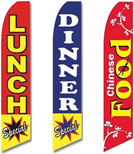 3 Banderas Swooper Open Chinese Food Publicidad Almuerzo & Cena Especial
