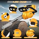 Cordless Chainsaw for Dewalt 20V Battery, 12 Inch / 10 Inch 2 in 1 Mini Chain Saw with Security Lock, 1100W Handheld Electric Chainsaw for Wood Cutting, Tree Trimming (No Battery) - Image 4