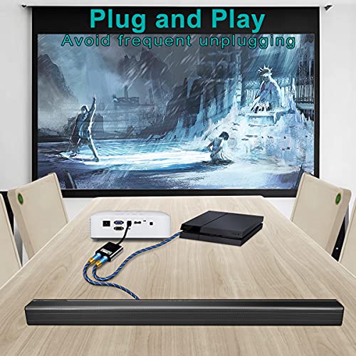 Image of EMK Optical Splitter 1 in 2 Out Fiber Optic Audio Splitter 1x2 Toslink Optical Adapter for Home Theater,Sound bar,Speaker,Xbox 360,Playstation,TV, DVD Player and More - Black (Black)