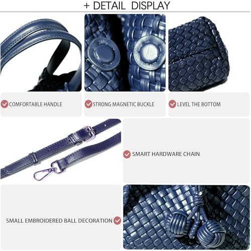 Image of Woven Tote Bag for Women, Hobo Bag for Work, Large Beach Travel Handbags and Purses, Retro Shoulder Bag, Shopping Bag