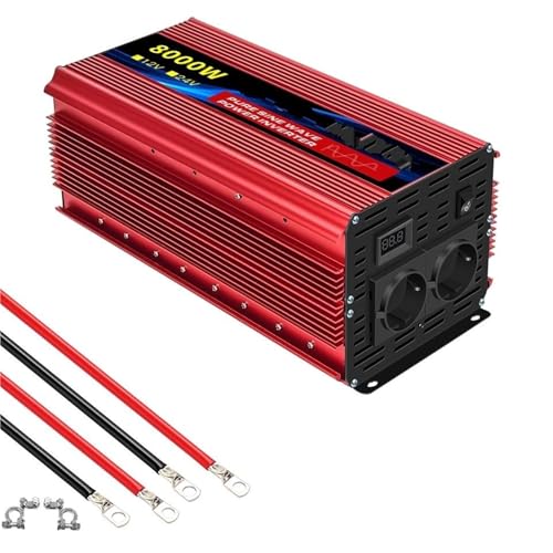 DZSYOHFS Inversor Inversor De Onda Sinusoidal Pura CC 12 V/24 V A CA 220 V 50 Hz Adaptador/Cargador/convertidor Enchufe De La UE. Inversor Onda Pura(24V 8000W EU)