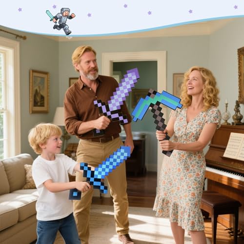 foam sword and pickaxe set kids role play toys for halloween cosplay video game parties