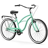 sixthreezero Around The Block Women's 3-Speed Cruiser Bicycle, Mint Green w/ Black Seat/Grips, 26