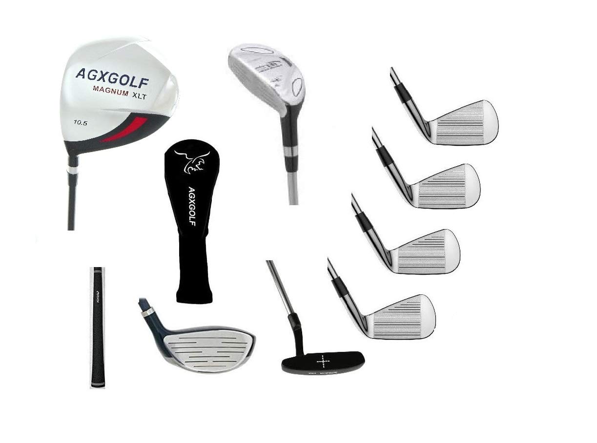 AGXGOLF Men's Left Hand Tour Edition Executive Golf Club Set Extra Tall Length (+1.5 inch) wStand Bag, 460 Driver, 3 Wd, Hybrid, Callaway Style Irons & Putter; Built in The USA!