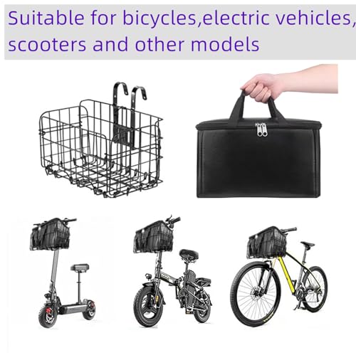 Detachable Folding Bike Basket, Bicycle Cargo Basket with Bag ,Adult Front Rear Bicycle Bag Rack Hanging Bicycle Basket for Mountain Bike Accessories - Image 3