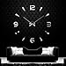 VIPECHO Creative special large diy quartz Decoration 3d wall clock Modern Design mirror sticker Wall Clocks Watch Hours Non-ticking Home Kitchen/Living Room Wall Clock -Silver